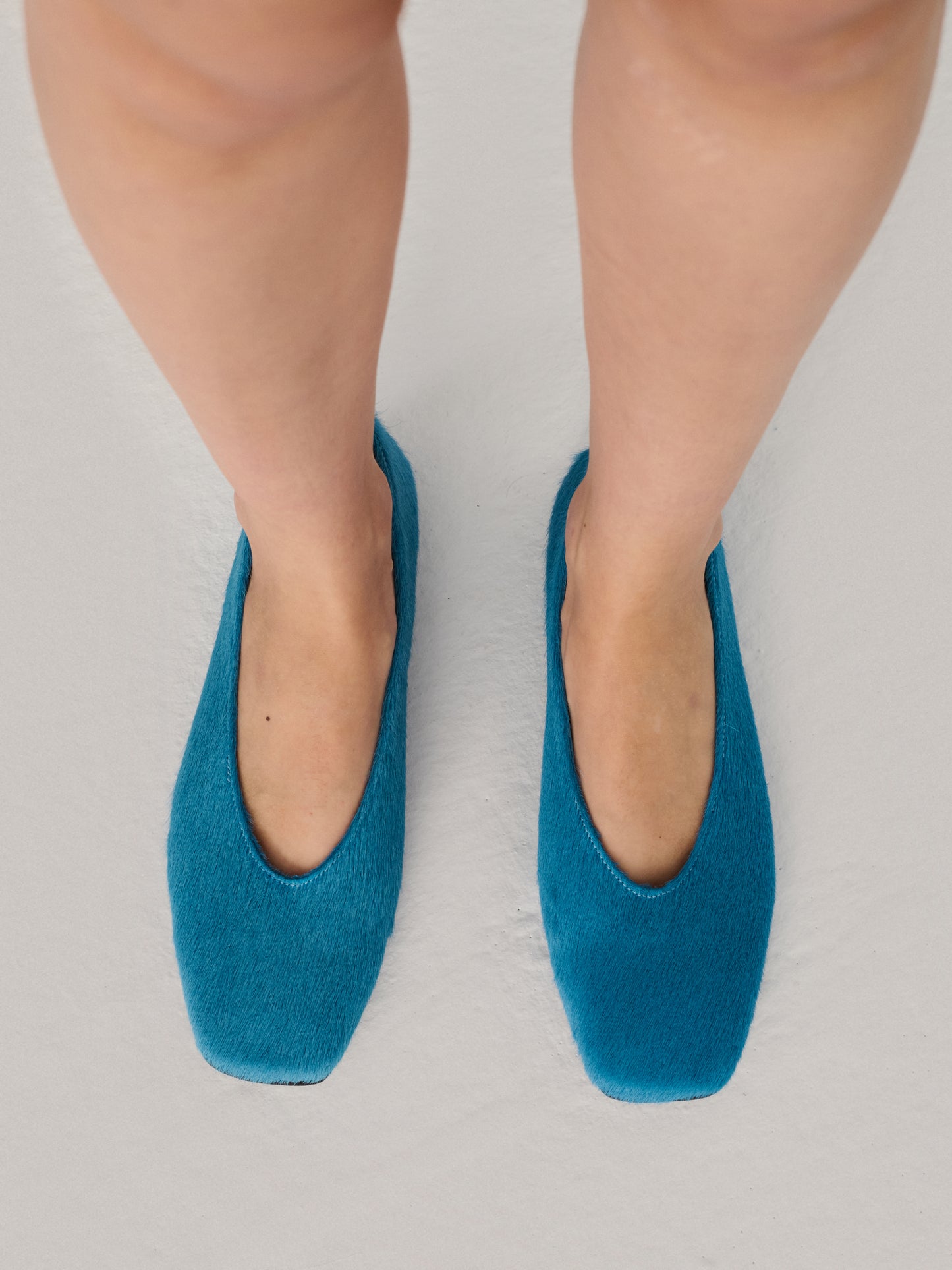 Flache Lederballerinas Hairy