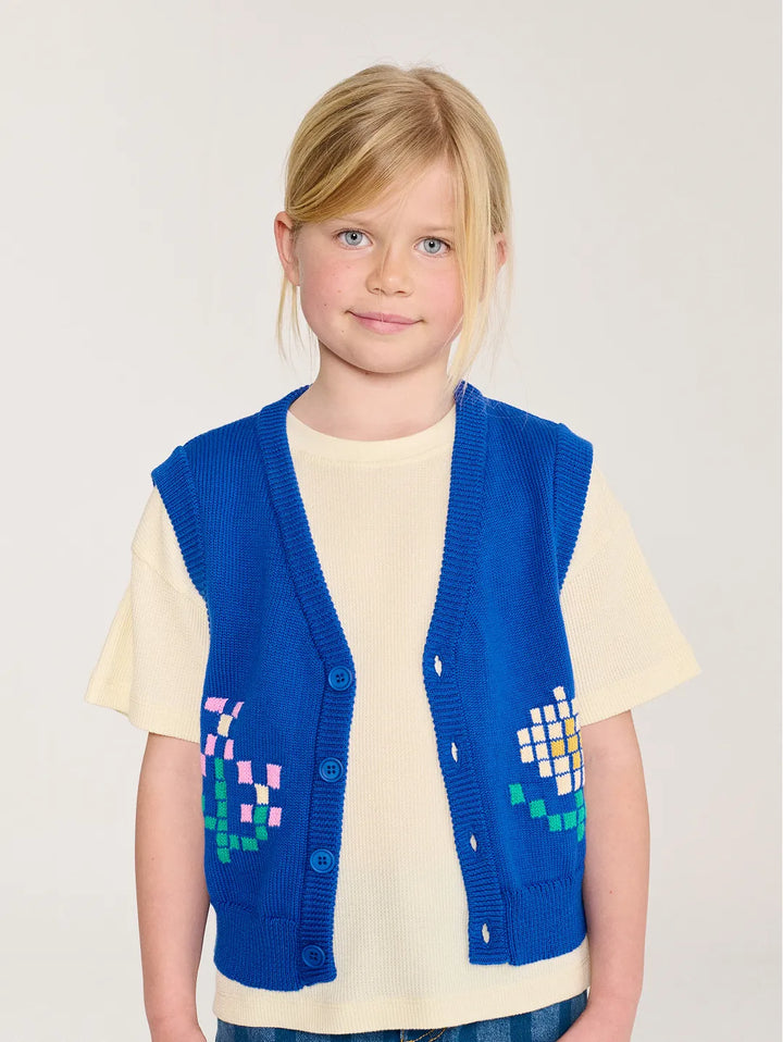 Pixel flower cotton vest