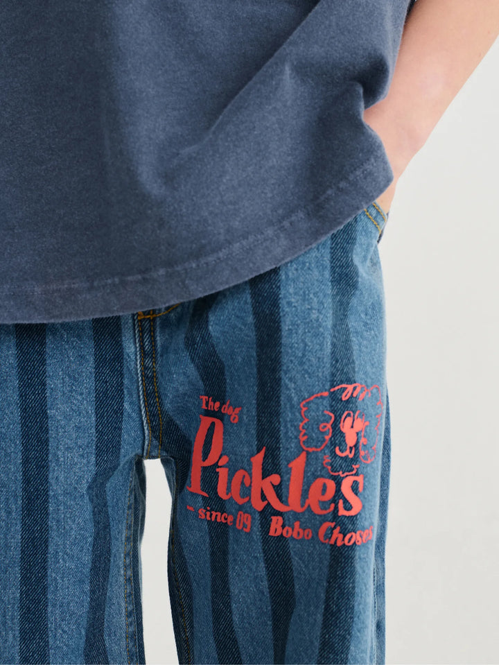 Pickles The Dog Striped denim pants