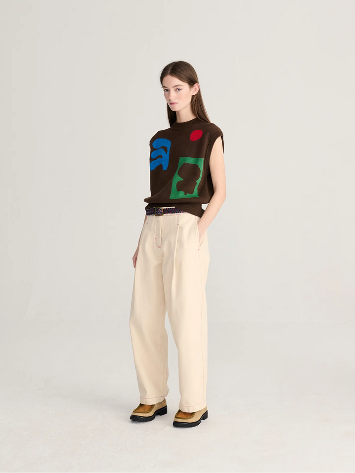 Plant Seal jacquard cotton vest