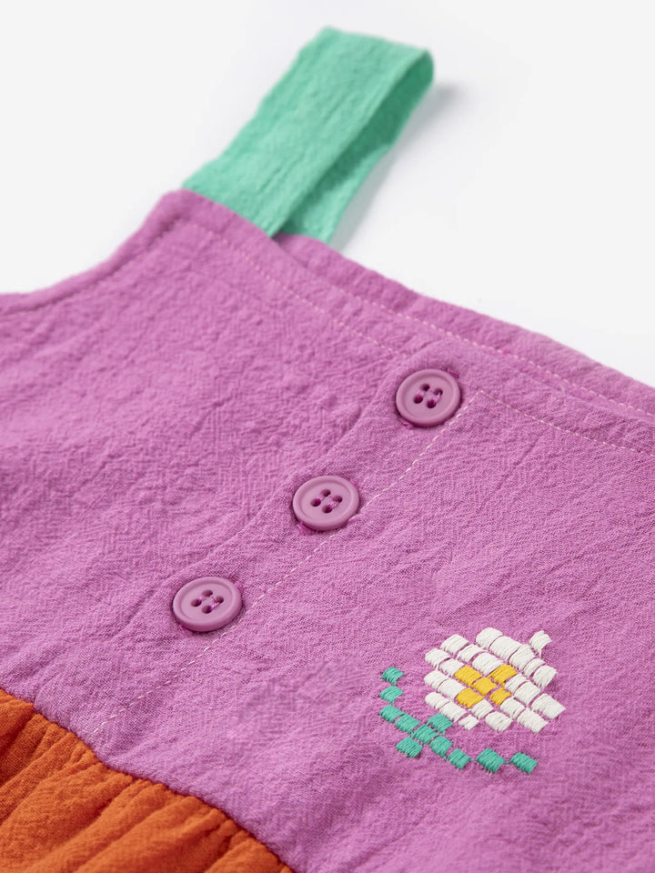 Pixel Daisy color block woven dress