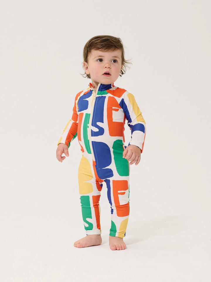 Bobo Choses Color 전체 무늬 수영복 오버롤