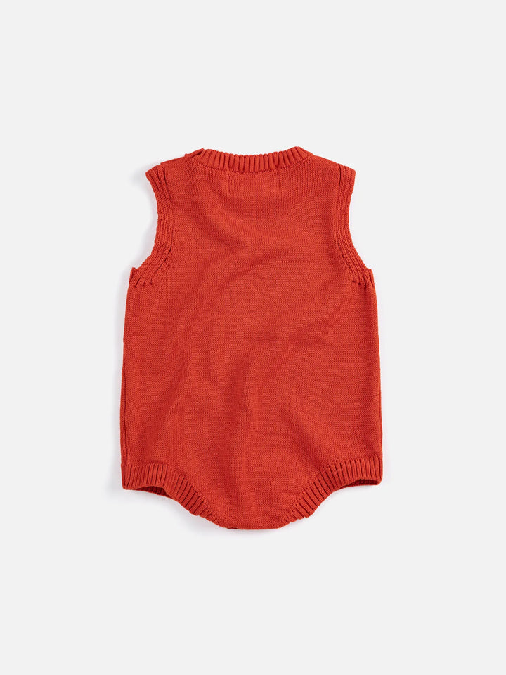 Pixel Strawberry knitted romper