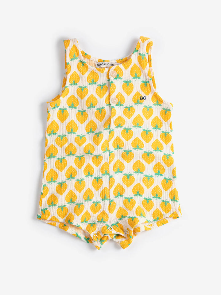 Strawberry all over woven playsuit