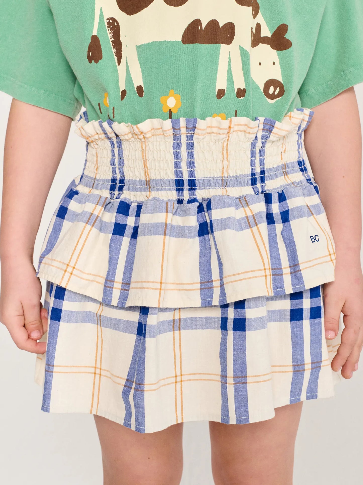 Fun Tartan 무늬 우븐 스커트