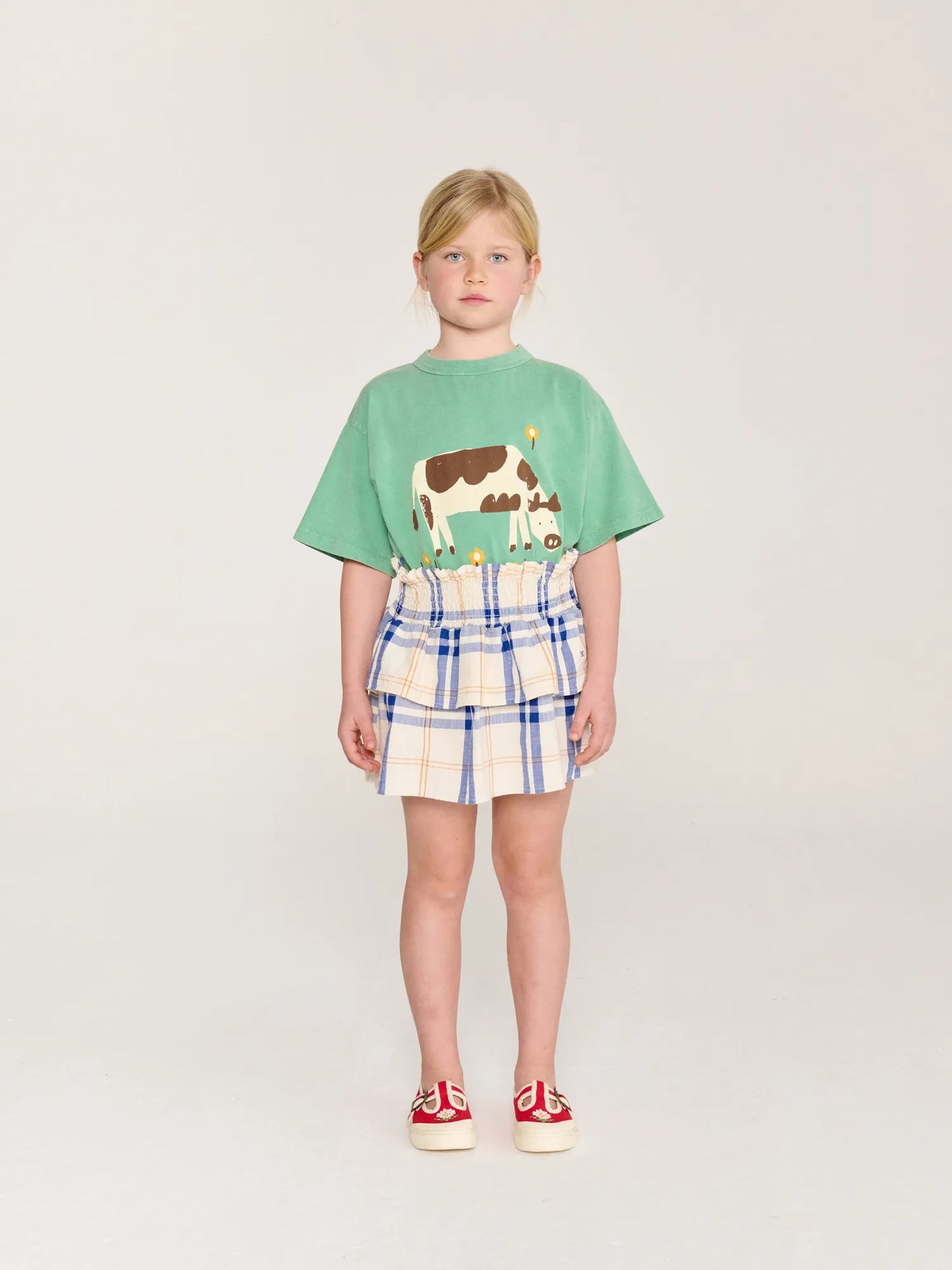 Fun Tartan 무늬 우븐 스커트