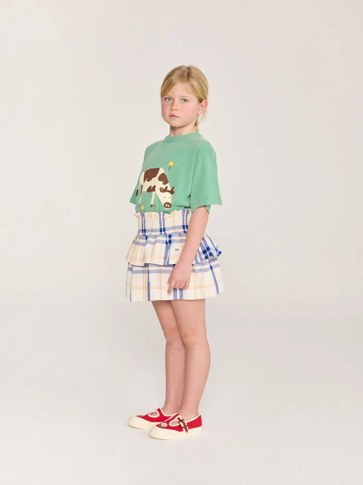 Fun Tartan 무늬 우븐 스커트