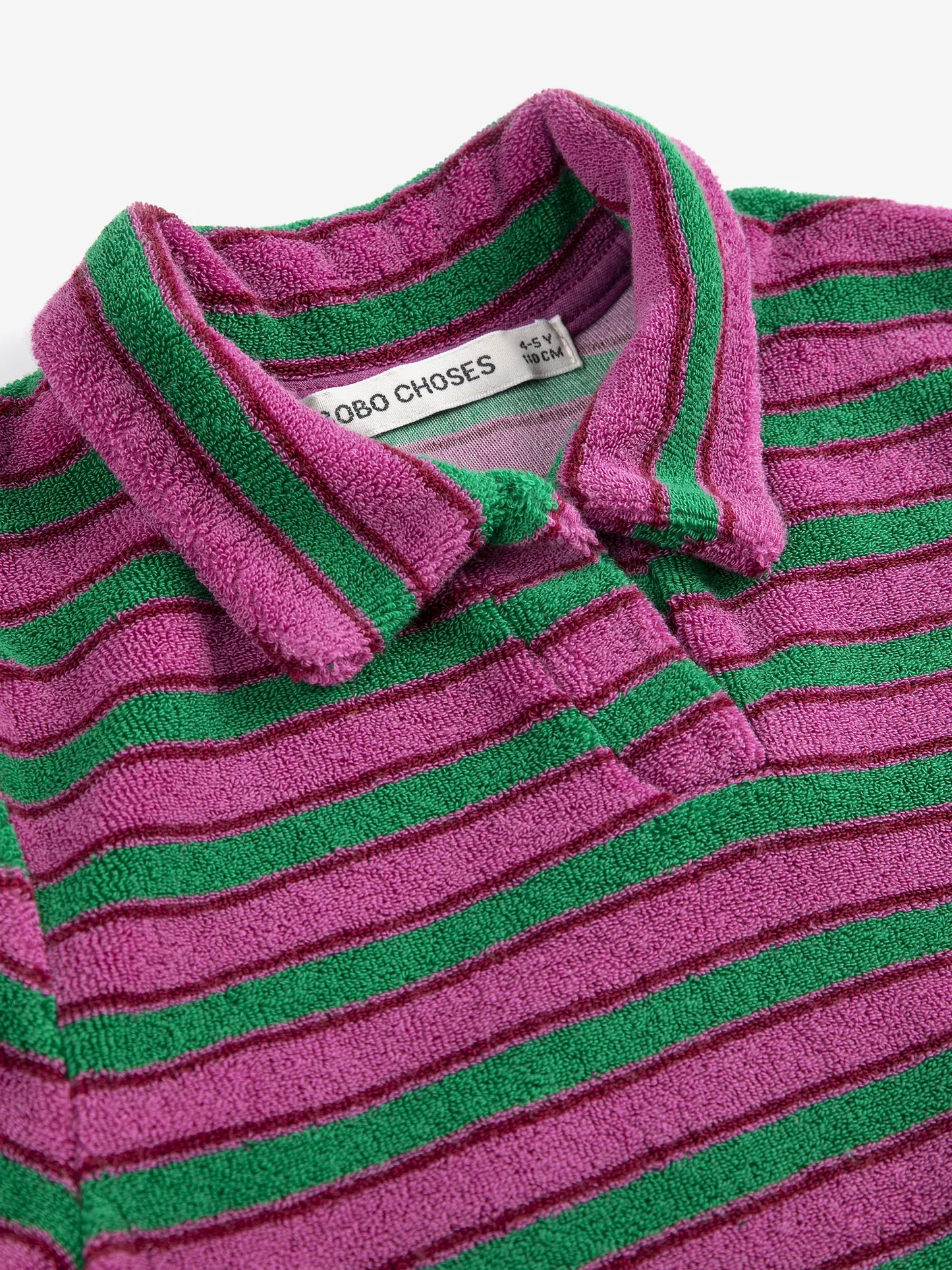 Striped terry cloth polo dress