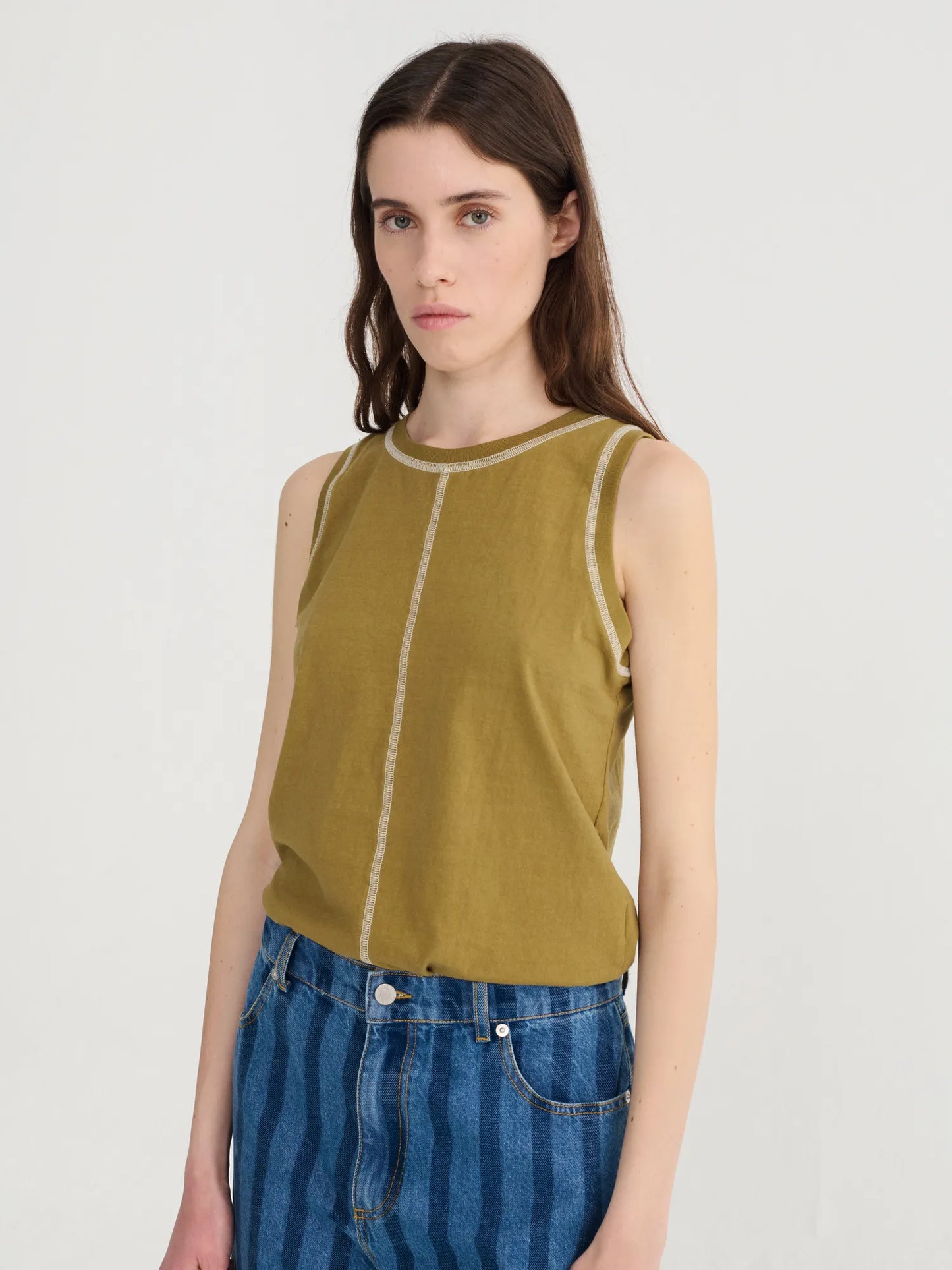 Slub cotton tank top