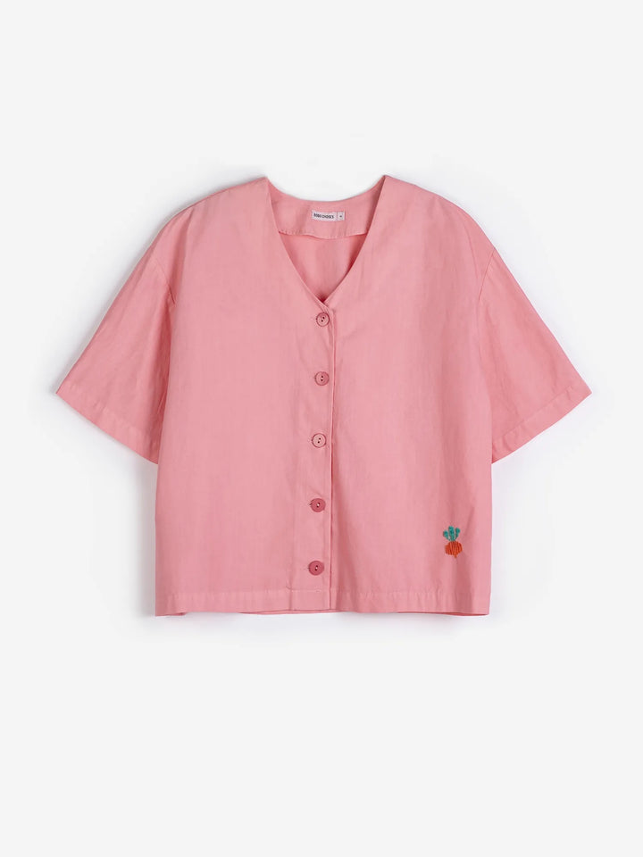 Paper touch cropped blouse