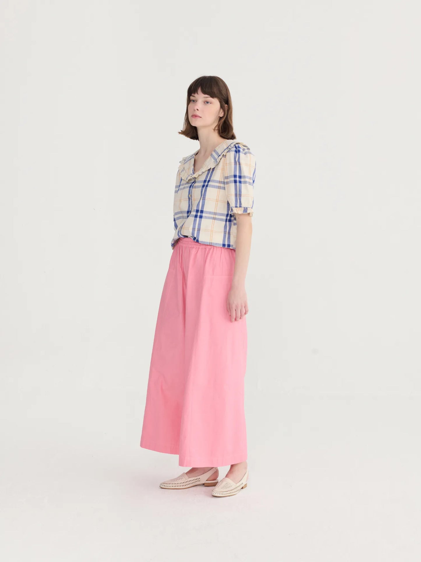 Fun tartan collar shirt