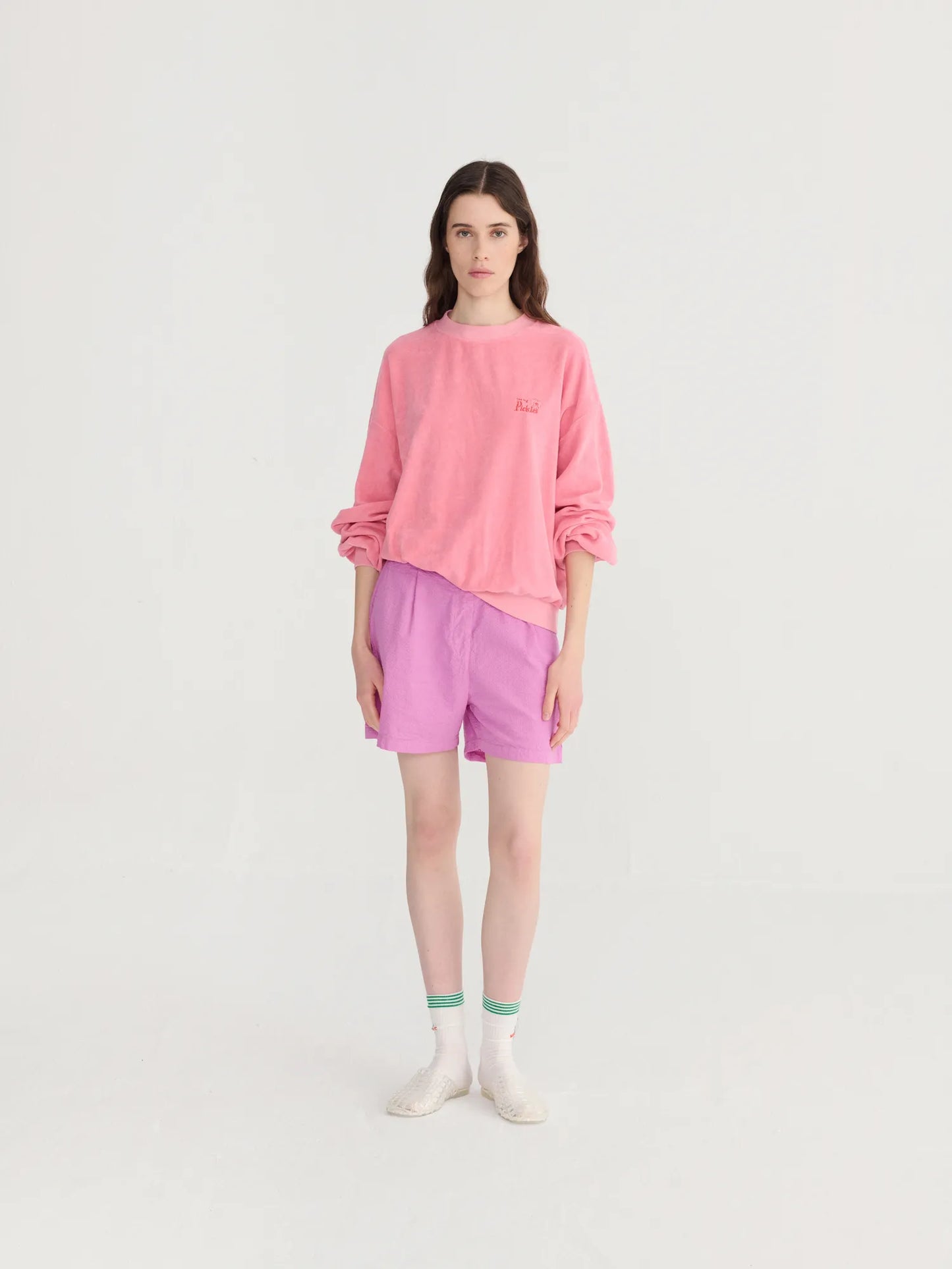 Sudadera bordada en tejido de rizo