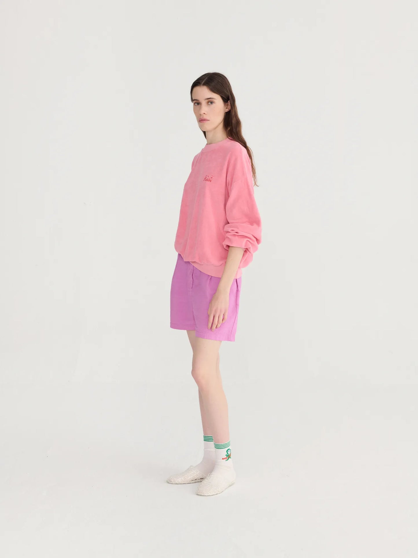 Sudadera bordada en tejido de rizo