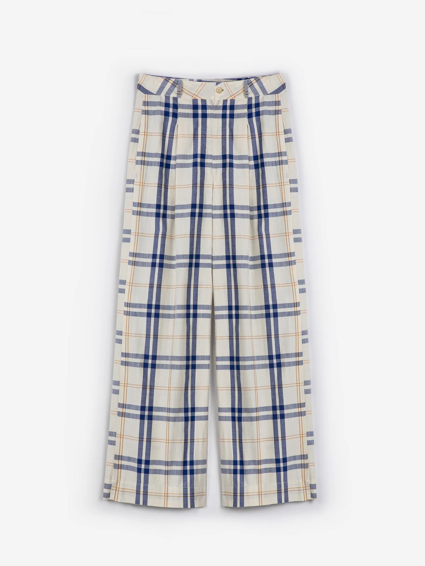 Fun Tartan twill wide leg pants