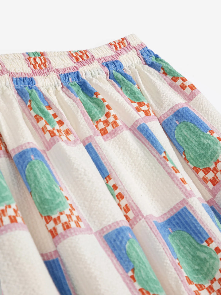 Simple Pear pattern evasé skirt