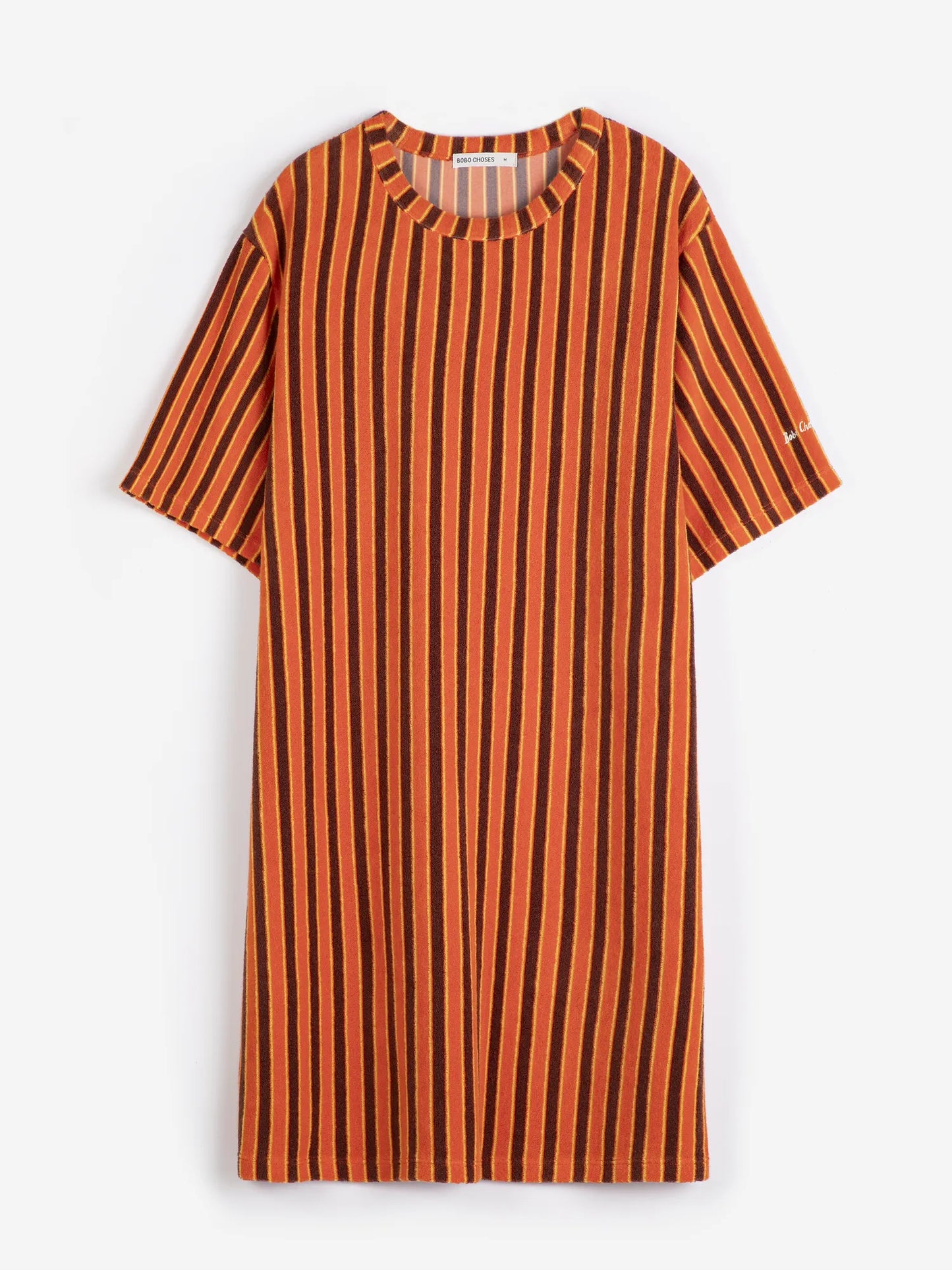 Robe courte en tissu éponge à rayures