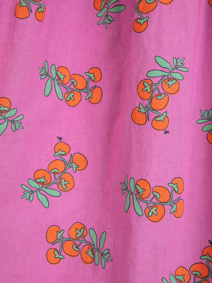 Juicy tomatoes pattern strap dress