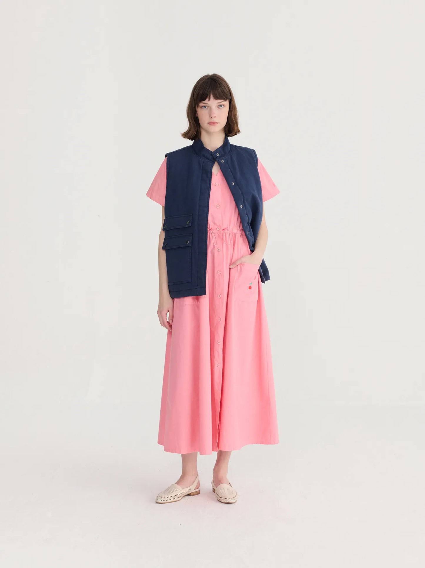 V-neck shirt dress