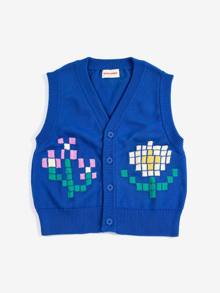 Baumwollweste Pixel Flowers