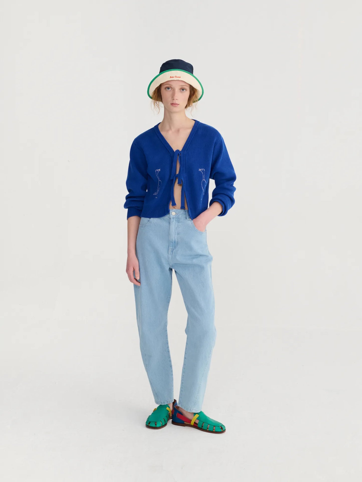 Cardigan court en coton Summer Trip Bird