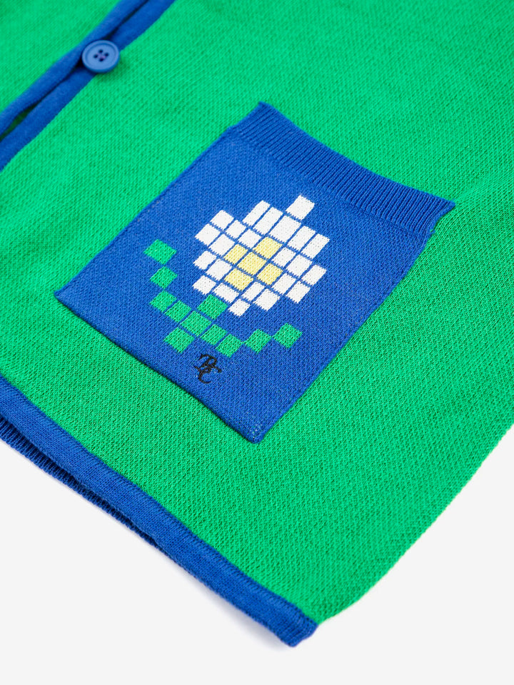 Pixel Daisy fine cotton cardigan