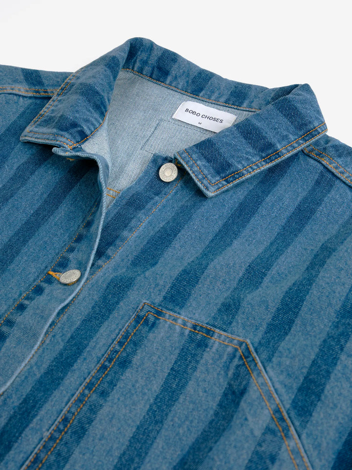 Gestreifte Jeansjacke