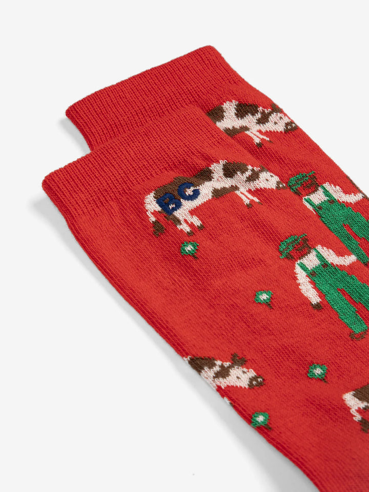 Farm Adventure all over long socks