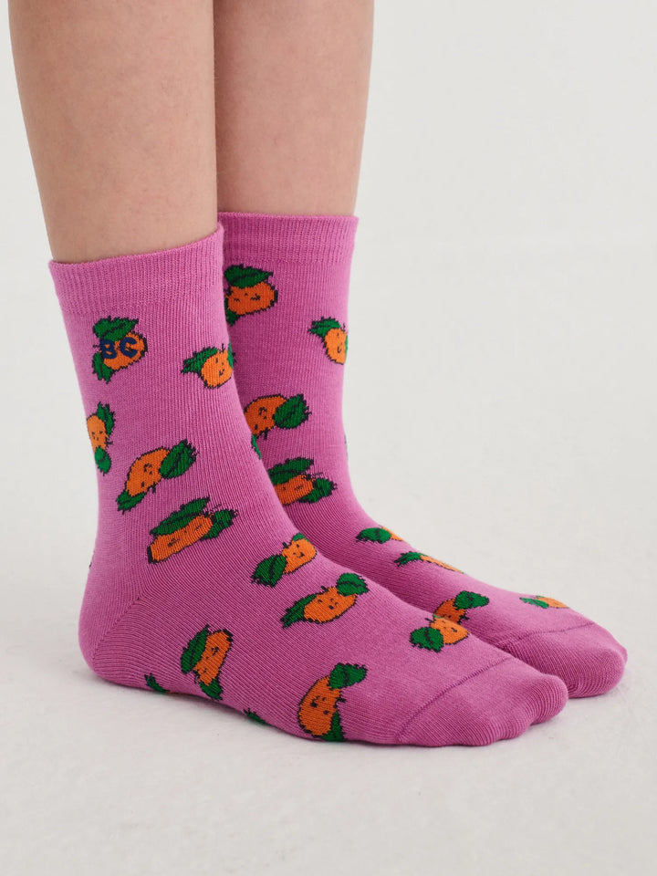 Tangerine all over short socks