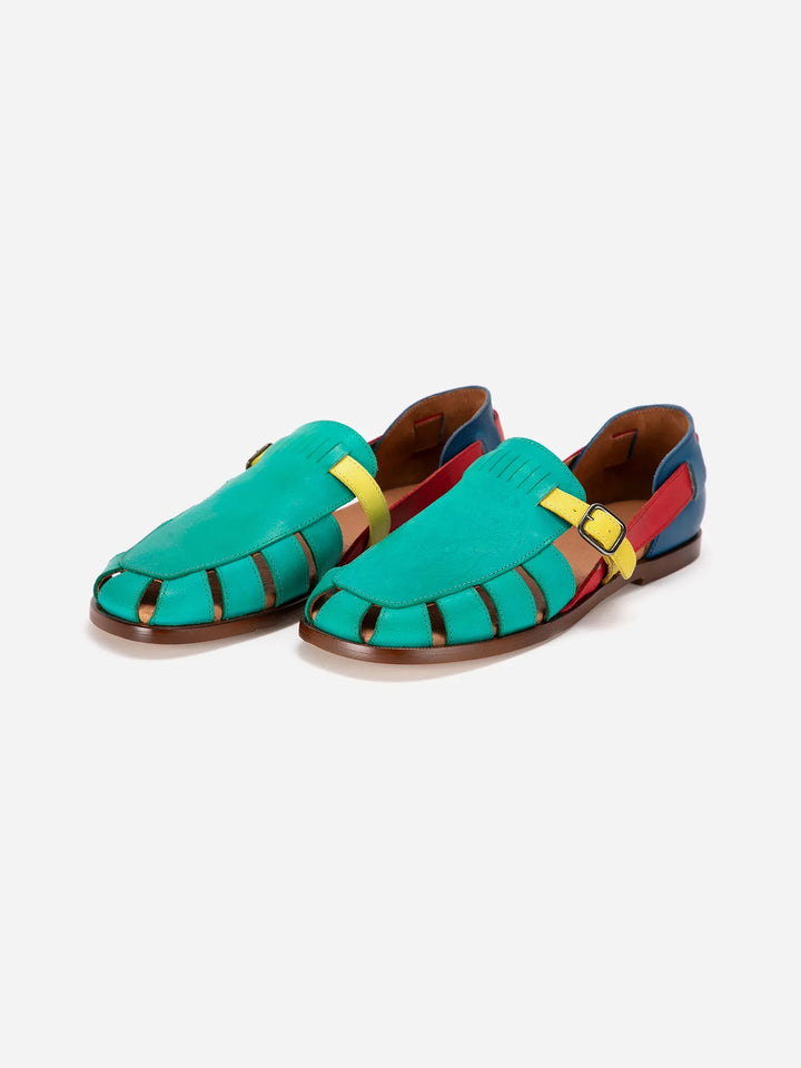 Sandàlia de pell Color Block Pickles