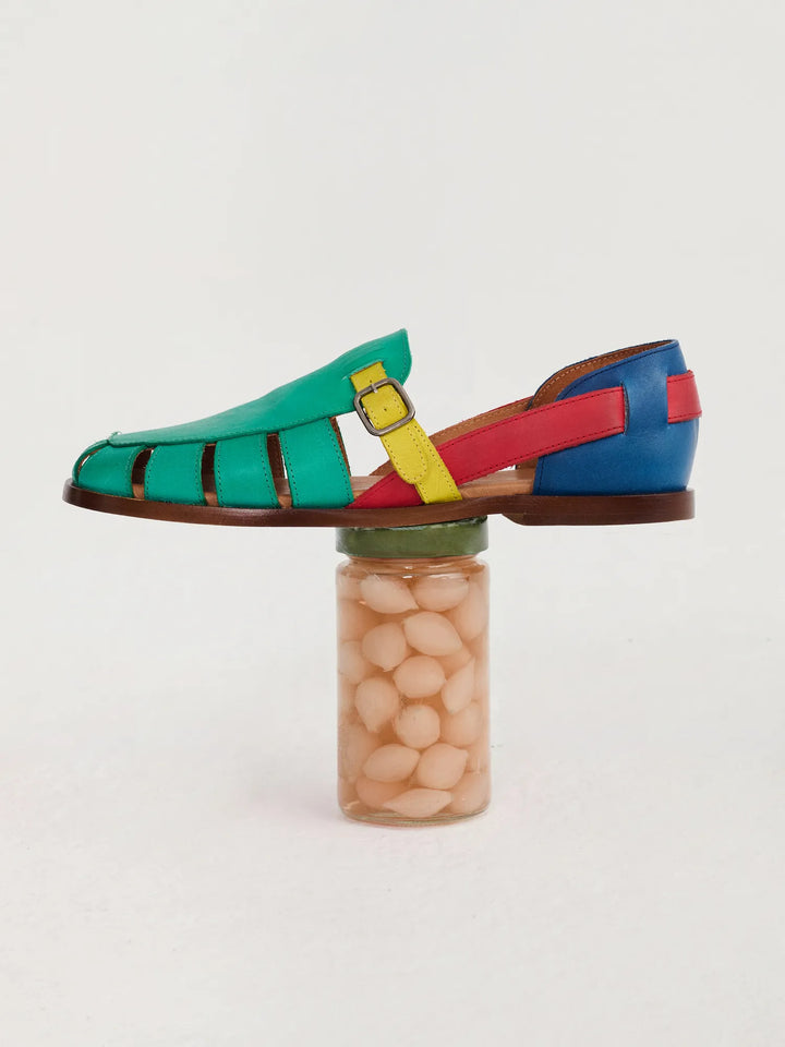Sandàlia de pell Color Block Pickles
