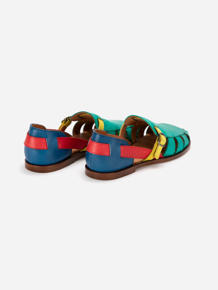 Sandàlia de pell Color Block Pickles