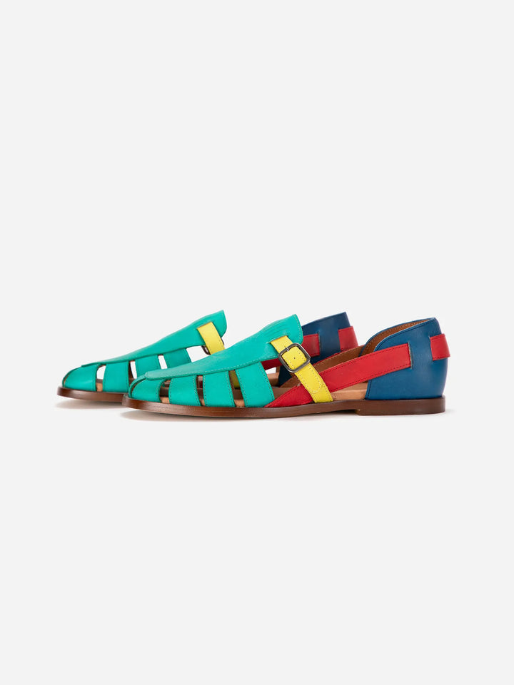 Sandàlia de pell Color Block Pickles