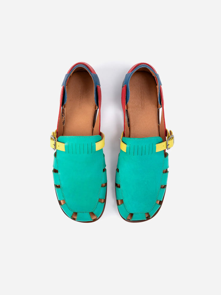 Sandàlia de pell Color Block Pickles