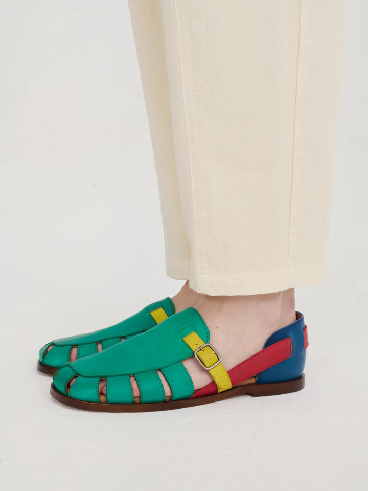 Sandàlia de pell Color Block Pickles