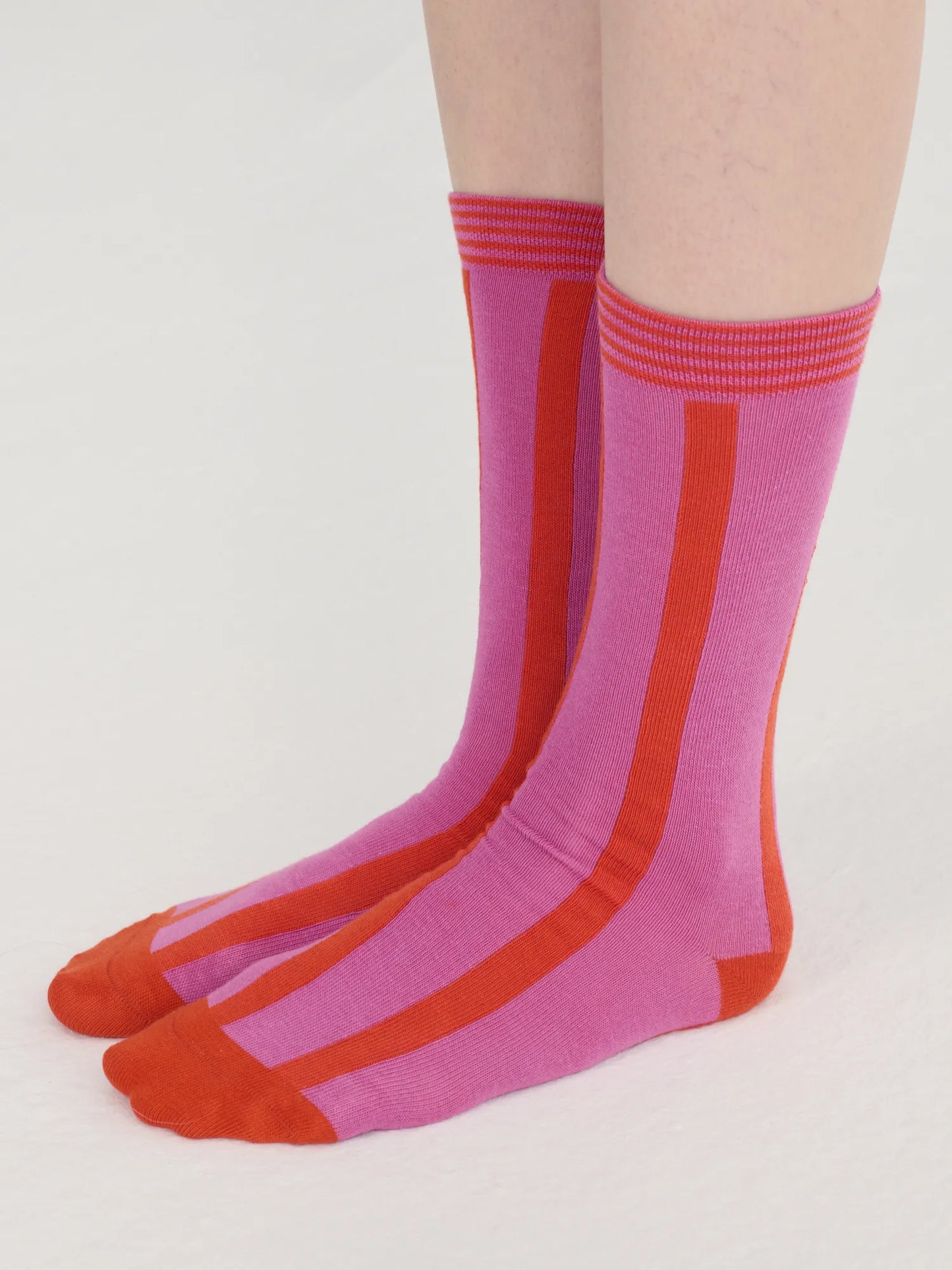 Calcetines largos de algodón rosa