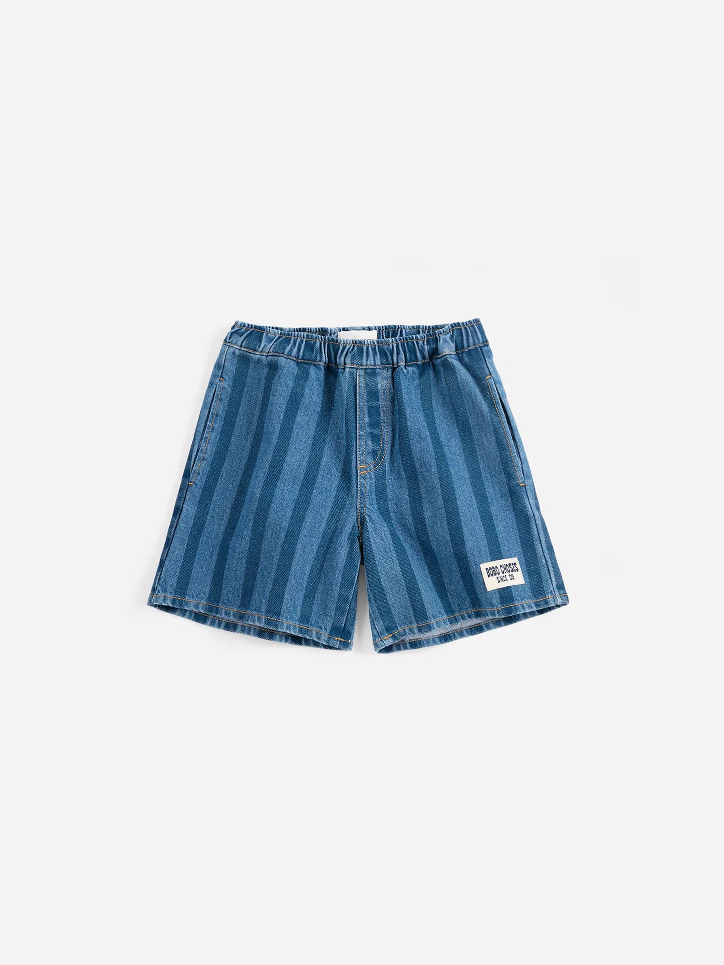 Gestreifte Denim-Bermudas Bobo Choses Since 09
