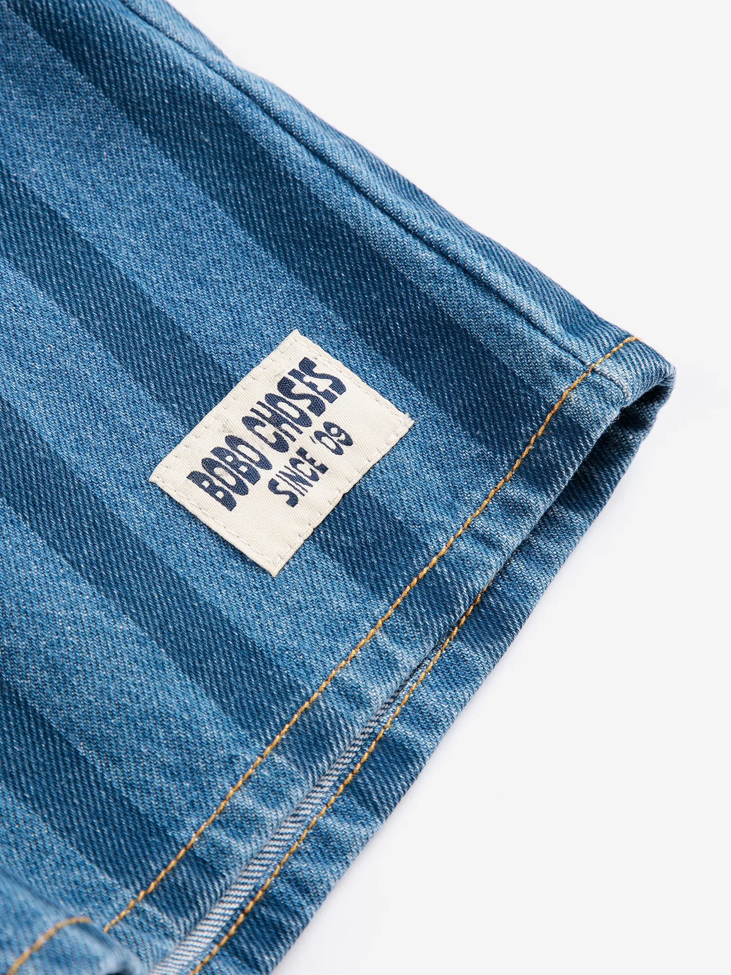 Gestreifte Denim-Bermudas Bobo Choses Since 09