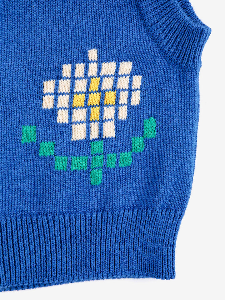Pixel flower cotton vest
