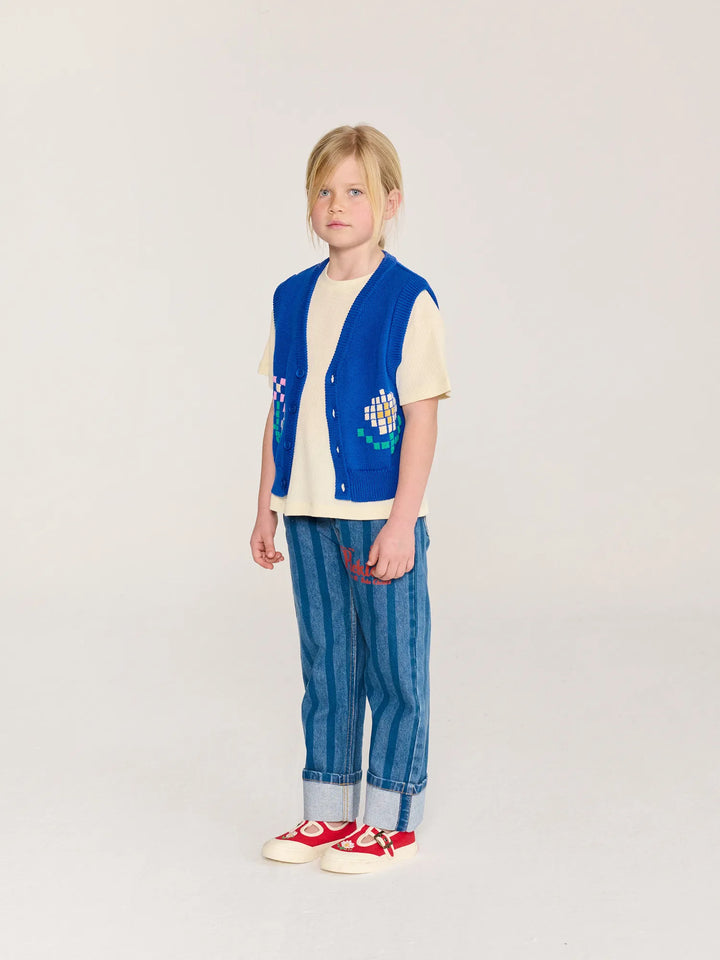 Pixel flower cotton vest