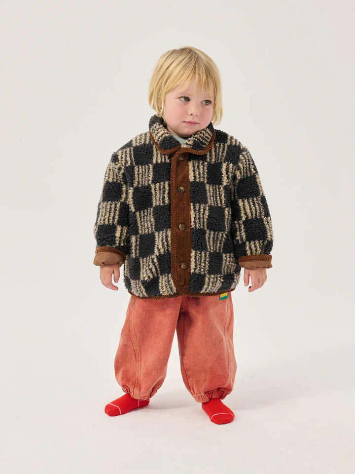 Almost Moiré all over sheepskin jacket