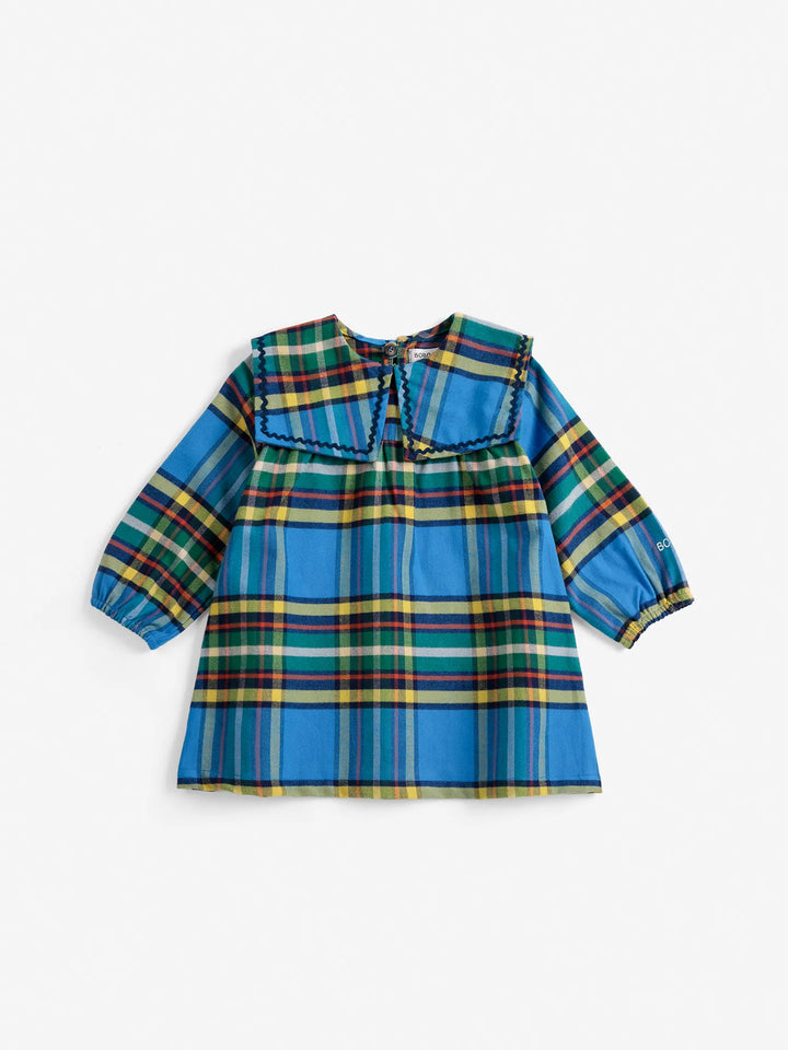 Plaid all over woven dress