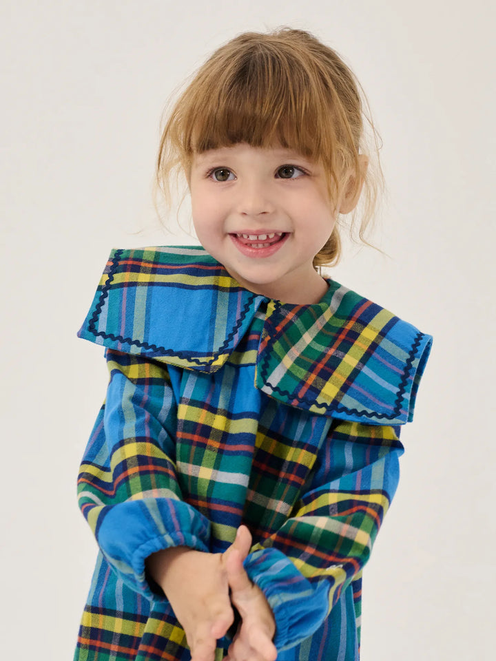 Plaid all over woven dress