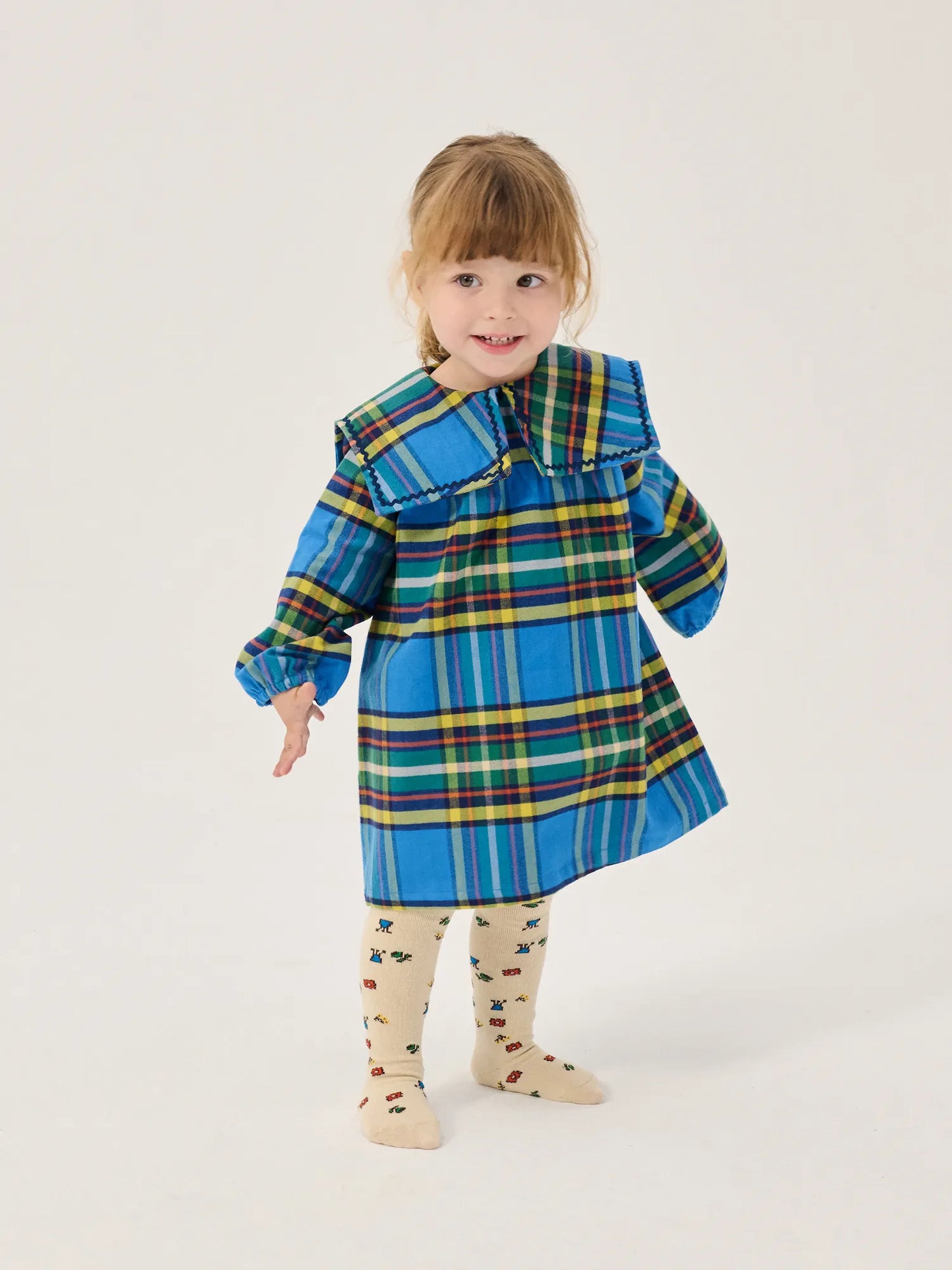 Plaid all over woven dress