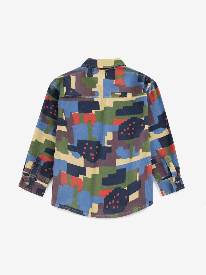 Paint Forest all over corduroy shirt