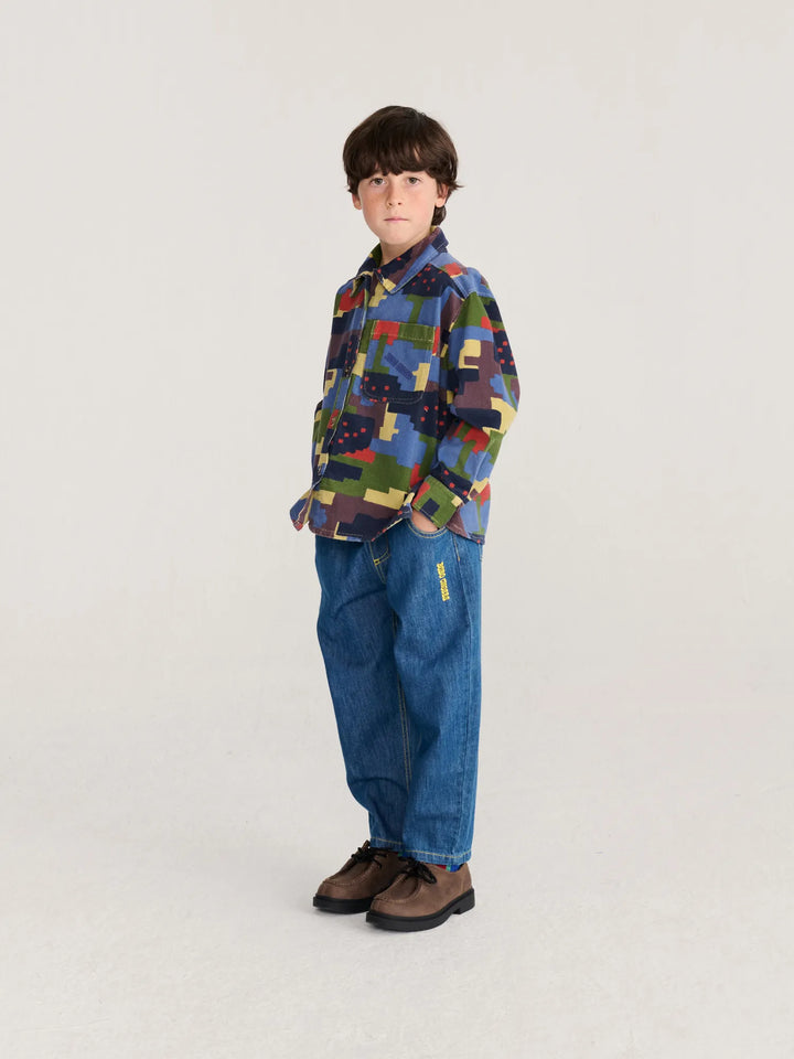 Paint Forest all over corduroy shirt