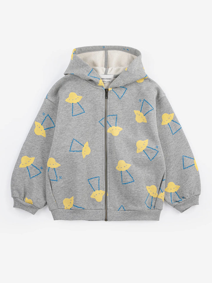 Pixel Abduction all over zipped hoodie