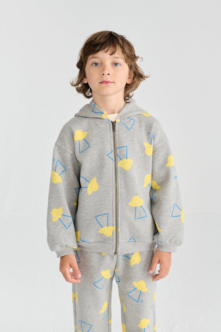 Pixel Abduction all over zipped hoodie