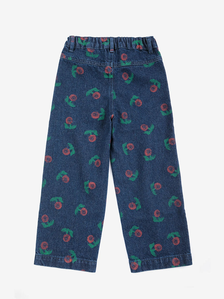 Stamp Bloom all over denim pants