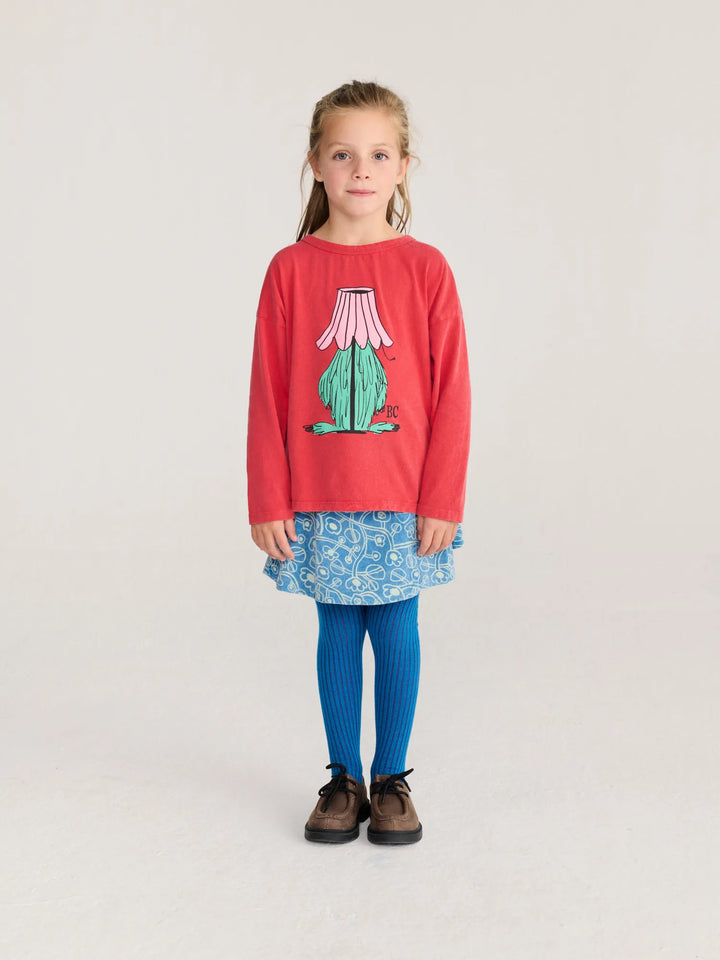 Sketchy Flowers all over corduroy skirt