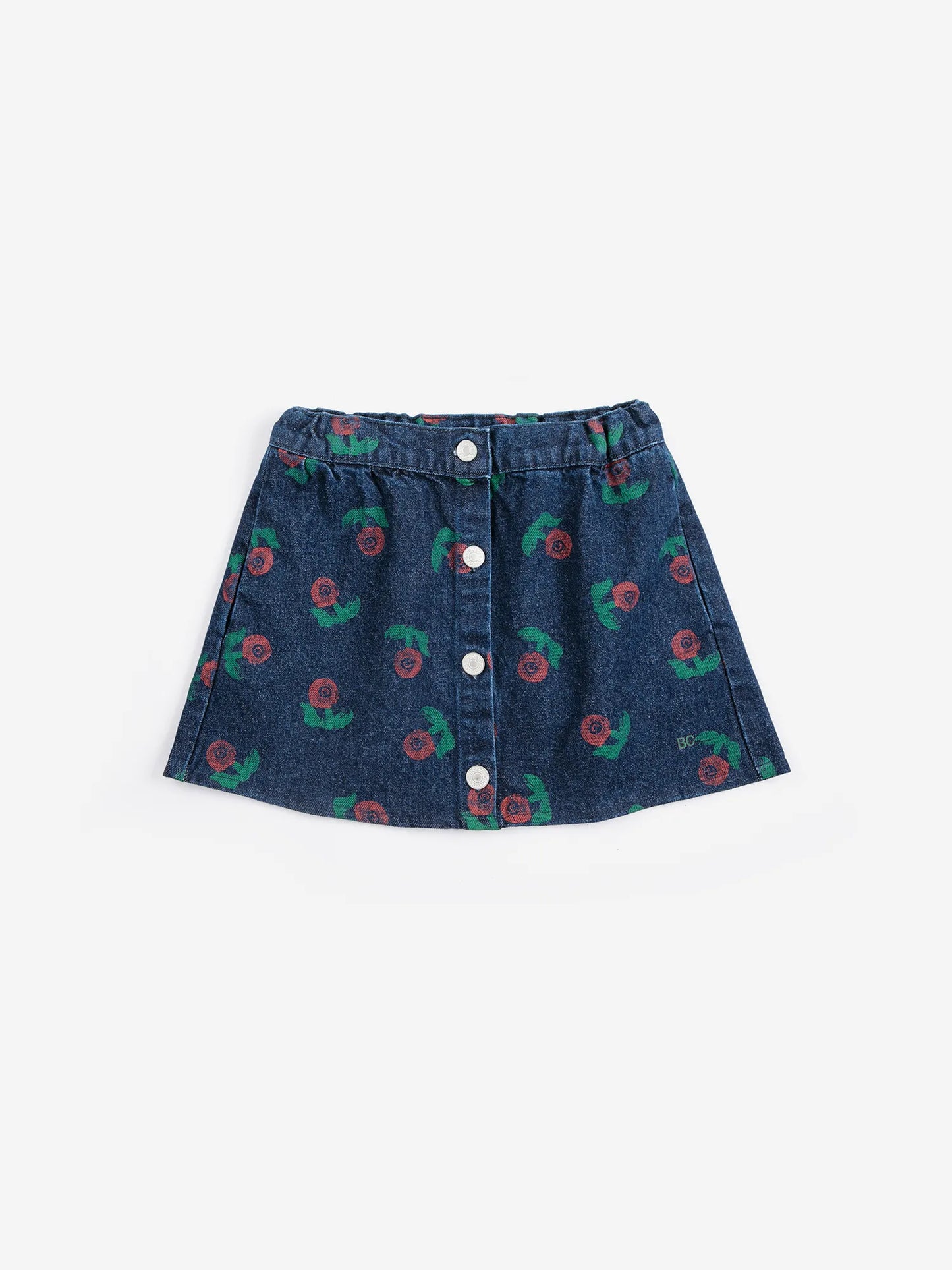 Stamp Bloom 전체 무늬 데님 스커트